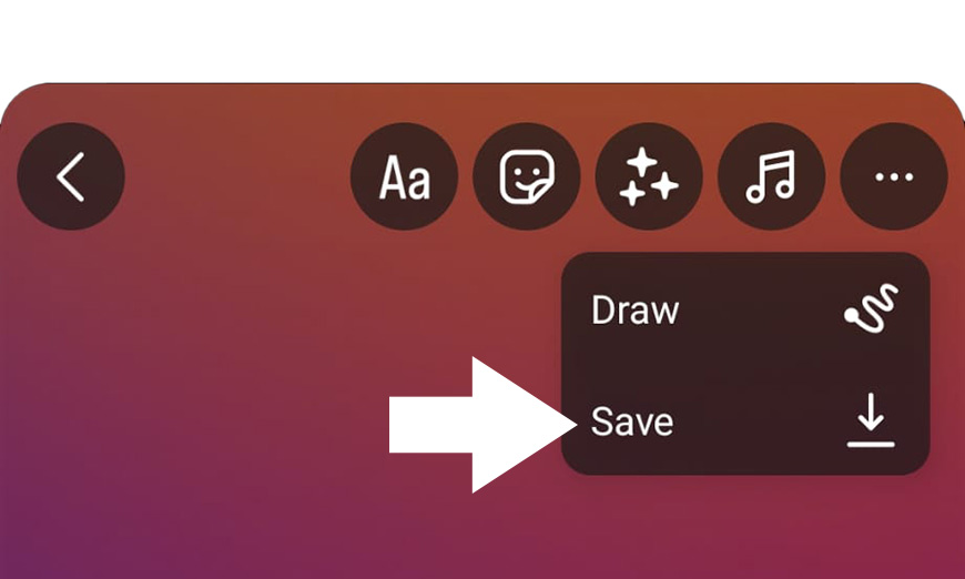 A screenshot of the draw save button on a phone.