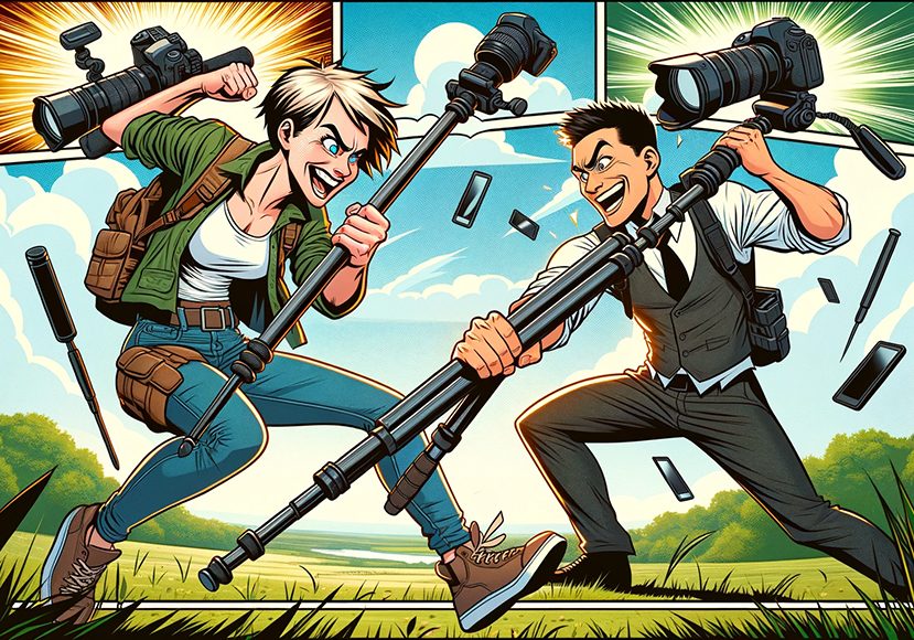 A comic book cover with two people holding guns.