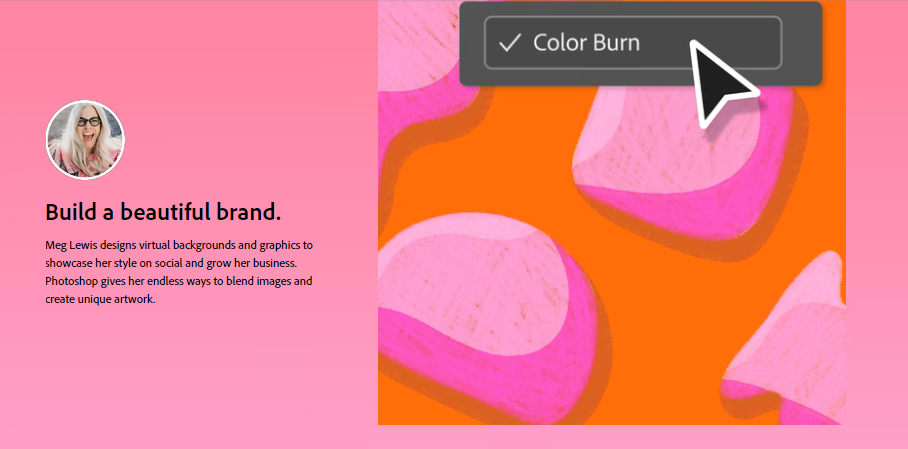 A pink page with the words build a beautiful brand.