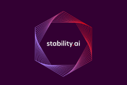 Stability ai logo on a purple background.