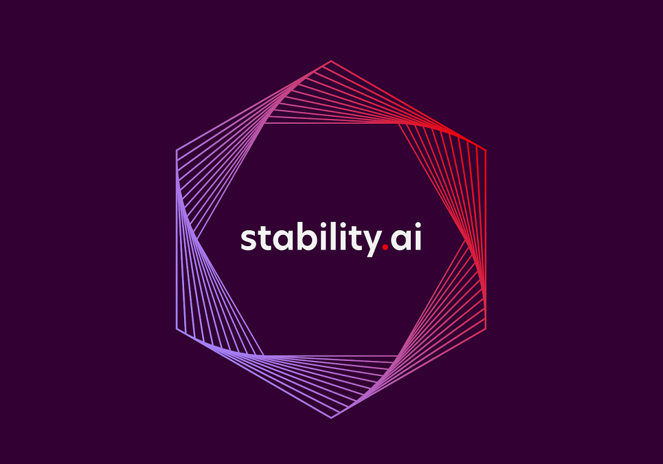 Stability ai logo on a purple background.